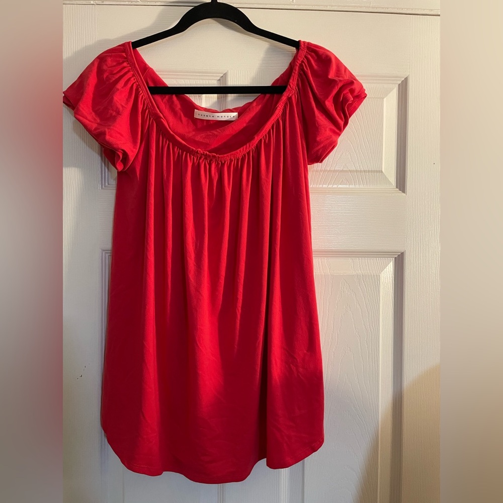 Susan Monaco Red Short Sleeve Top medium